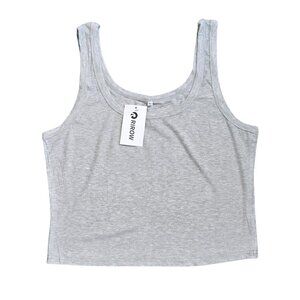 NWT | RIROW Heather Gray Ribbed Crop Top | Sleeveless Tank | Size XL